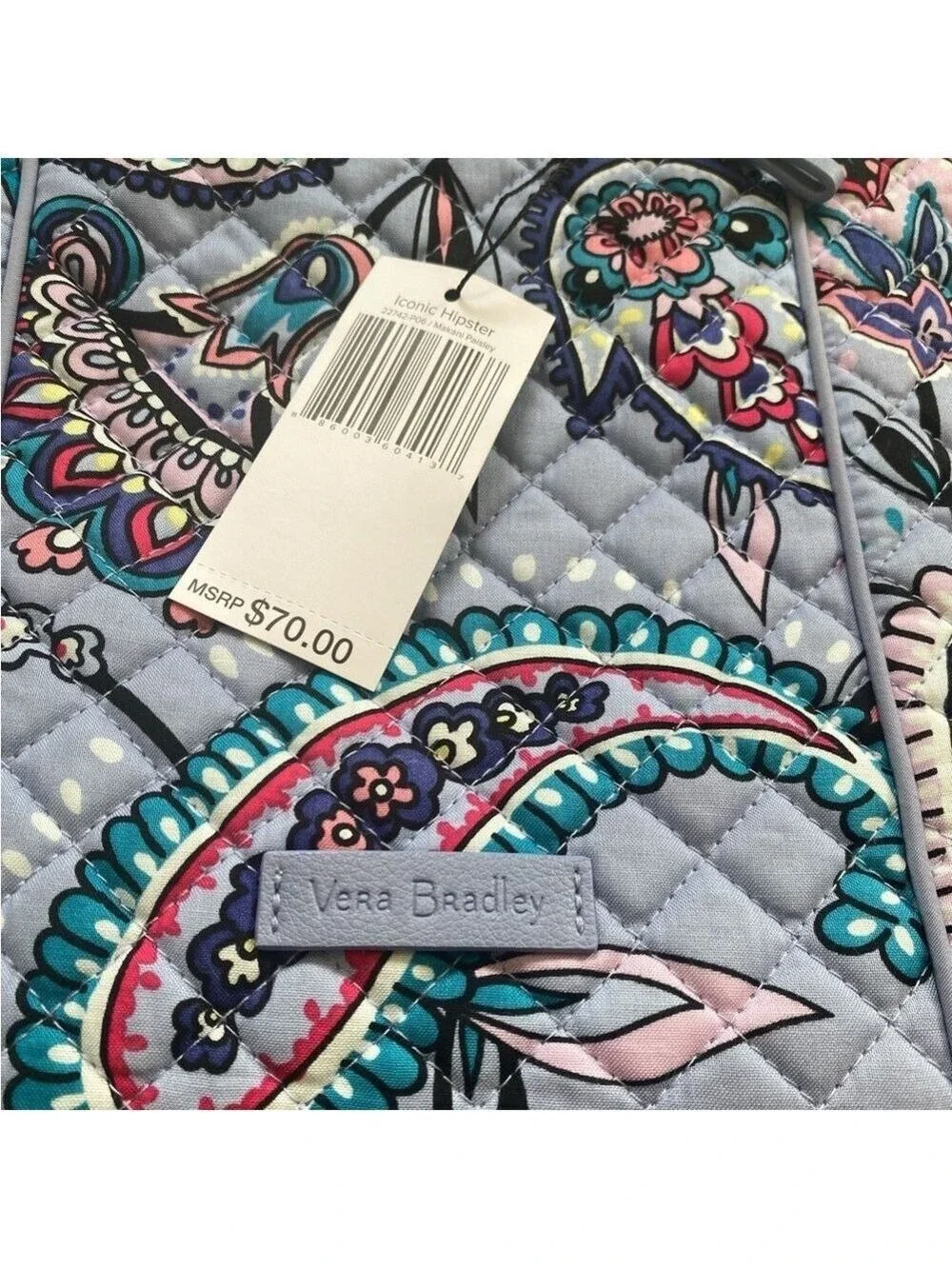 Vera Bradley Iconic Hipster Crossbody Bag Makani Paisley Quilted Purse